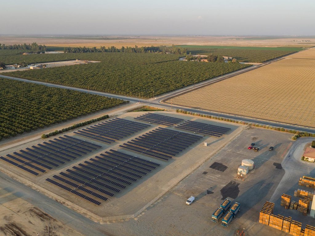 Drone aerial photography for SunPower Solar and Empire Shelling in Bakersfield, California